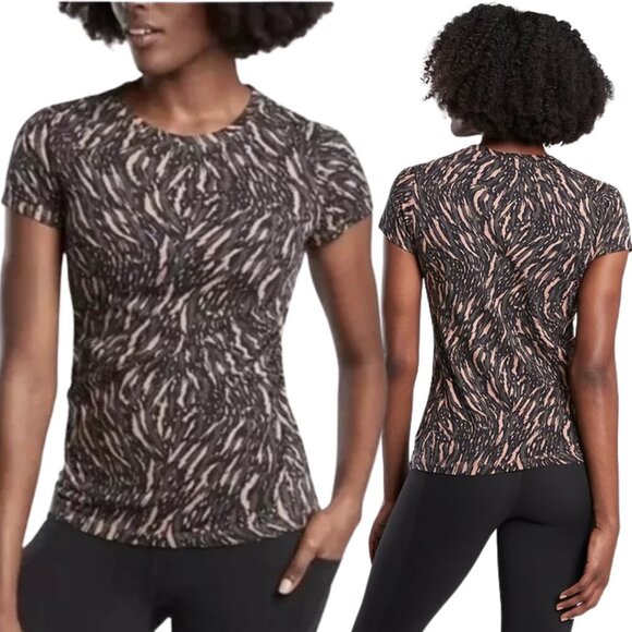 Athleta Tops - NWOT Athleta Organic Daily Printed Tee Women's L Abstraction Black/Peat Active